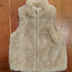 Lands End Faux Fur Vest 10/12